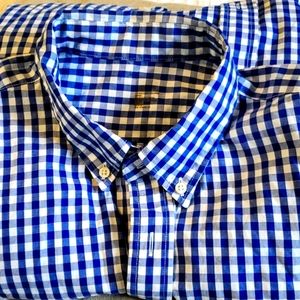 Button down gingham print shirt